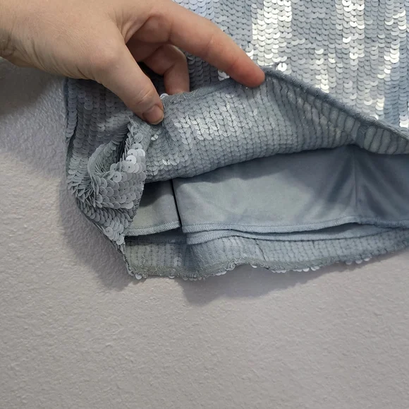 🍂NWOT Clifford&Wills full sequin baby blue midi skirt - Picture 6 of 7